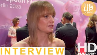 Leonie Benesch interview at 36th European Film Awards [upl. by Attenoj]