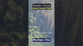 Leopard2A4 tank destroyed after multiple hits [upl. by Kcirnek]