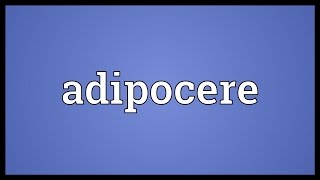 Adipocere Meaning [upl. by Oiuqise]