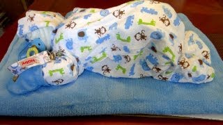 How to Make a Sleeping Baby out of Diapers  DIY diaper cake tutorial [upl. by Einnep]