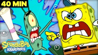 Every Plankton Fail Ever  40 Minute Compilation  SpongeBob [upl. by Ical558]