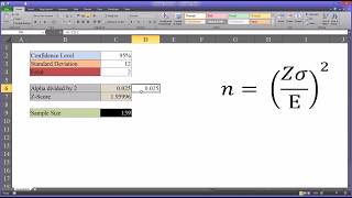 Estimating Sample Size Using Excel [upl. by Haggar]