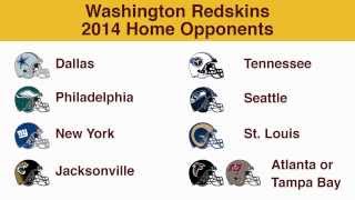 Washington Redskins 2014 Opponents Nearly Finalized [upl. by Bohs]