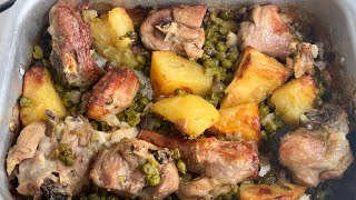 AGNELLO AL FORNO CON PATATE E PISELLI Italian food official 2023 [upl. by Haroldson]