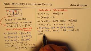 Concept and Examples of Non Mutually Exclusive Events Probability [upl. by Ynttirb]