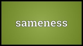 Sameness Meaning [upl. by Aidole]