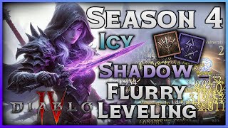 Diablo 4 Rogue Build  Season 4 Icy Shadow Flurry Leveling Build Guide [upl. by Adiaj]