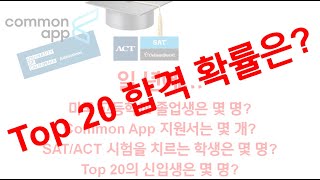 Top 20 대학 입학확률은 일년에 고등학교 졸업생은 몇 명 Common App은 몇 개 SATACT 시험을 치르는 학생은 몇 명 Top 20 대학의 신입생은 몇 명 [upl. by Winthorpe]