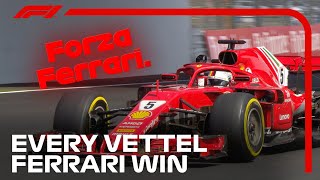 All Sebastian Vettels Ferrari Wins  Team Radio Best Bits [upl. by Halona]