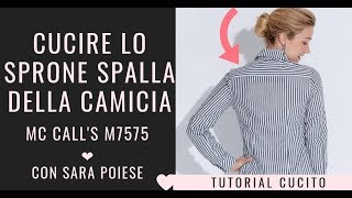 Lo sprone spalla dietro della camicia  tutorial di cucito in sartoria con Sara Poiese [upl. by Timotheus]