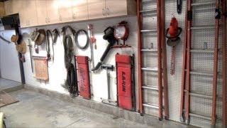 Installed NEW GarageShop upper cabinets Pegboard RECLAIMED LUMBER Window Wood Work DIY [upl. by Swanhildas]