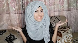 Easy amp Gorgeous Party Hijab Tutorial  Noshin Nower 💜 [upl. by Salvucci]