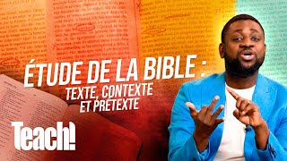 Étude de la Bible  texte contexte et prétexte  Teach  Athoms Mbuma [upl. by Liane31]