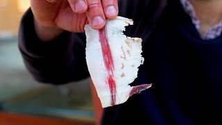 How Guanciale is Made in Italy  Roman Carbonaras Cold Cut  Differences with Pancetta Bacon [upl. by Blus]