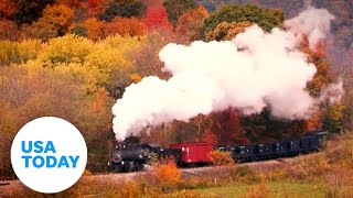 Autumn vacation ideas Five fall foliage train trips  USA TODAY [upl. by Hsitirb]