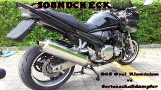 Soundcheck Schalldämpfer Suzuki Bandit GSF1200S Serientopf vs BOS Oval Aluminium [upl. by Rex104]