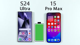 Samsung S24 Ultra vs iPhone 15 Pro Max Battery Drain Test [upl. by Gleich10]