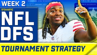 NFL DFS Sims Tournament Strategy Week 2  NFL DFS Strategy [upl. by Otrevlig609]