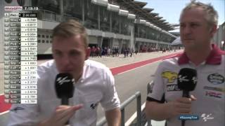 Loris Baz crash Sepang live during Interview [upl. by Eberhard119]