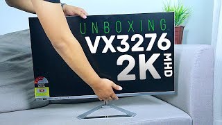 Unboxing monitor VX3276 2K MHD IPS panel with frameless design viewsonic [upl. by Adkins677]