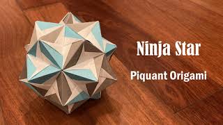 Ninja Star Kusudama  Piquant Origami Tutorial Modular Origami [upl. by Skiest629]