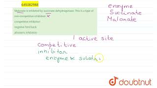 Malonate is inhibited by succinate dehydrogenase This is a type of  12  NTA NEET SET 90  BIO [upl. by Reahard]