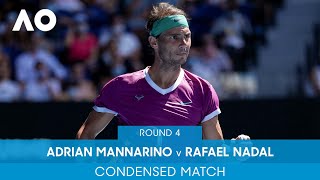 Rafael Nadal v Adrian Mannarino Condensed Match 4R  Australian Open 2022 [upl. by Banks]