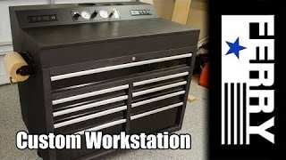 Ⓕ Custom Workstation  Tool Cart ep4 WITH Built In Air Compressor  assembly cabinet [upl. by Aeresed954]