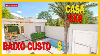 CASA EDICULA PEQUENA SIMPLES │1 QUARTO │ 6X8 │ 48M² │ EM TERRENO 6X20 COM PISCINA [upl. by Atteiluj313]