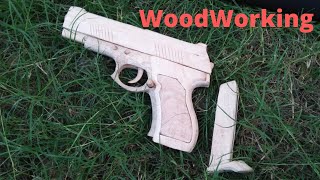 Wooden Gun MASTERPIECE Built in 1 Hour [upl. by Shuman]