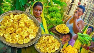 BANANA CHIPS  How To Make Banana Chips  Home Made Banana Chips Recipe  Indian Street Food [upl. by Ayisan]