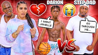 1 VS 1 BASKETBALL GAME MY BROTHER DARION VS MY STEP DAD MARVIN 💔😭 [upl. by Arteid]