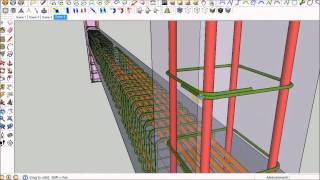 Concrete beam steel stirrups using sketchup [upl. by Eimmat920]