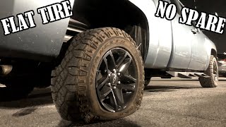 How to Fix FLAT TIRE without SPARE TIRE  Silverado Sierra [upl. by Foster610]