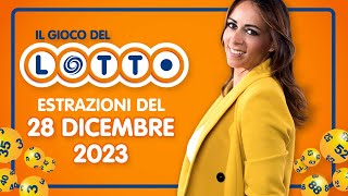 Estrazione in diretta del Gioco del Lotto e del Simbolotto di Giovedì 28 Dicembre 2023 [upl. by Marie]