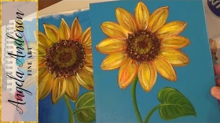 Sunflower Painting Tutorial  Free Easy Acrylic Painting Lesson for Beginners  How to Paint Flowers [upl. by Oj746]