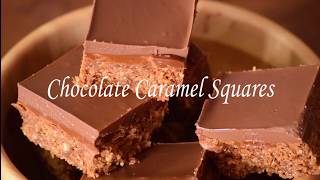 Chocolate caramel squares  Easy baking recipes  chocolate recipes  beginners baking recipe [upl. by Ellenar749]