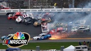 Clash at Daytona marred late after huge crash  Motorsports on NBC [upl. by Tavish]