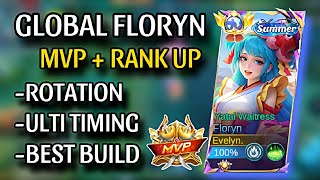 GLOBAL FLORYN MVP  RANK UP FAST😱💖  FLORYN BEST BUILD amp EMBLEM AND BEST GAMEPLAY💖 [upl. by Meares988]