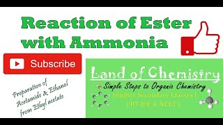 Reaction of Ethyl Acetate with Ammonia  Ammonolysis of Ester Organic Chemistry Class 12 [upl. by Aihsila]