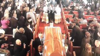 Whitney Houston Funeral  Ray J crying touching casket [upl. by Wennerholn]