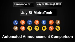 ᴴᴰ Rare NYC Subway Announcements  Jay St MetroTech Station Announcement Comparison [upl. by Ellac552]