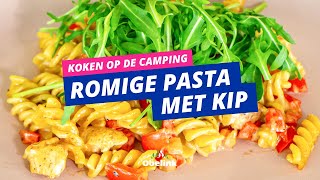 Camping recept  Romige pasta met kip  Obelink Vrijetijdsmarkt [upl. by Harlan]