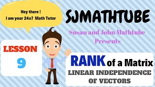 Linear Independence Of Vectors  RANK OF MATRIX [upl. by Natalia]