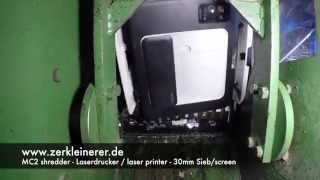 MC2 Shredder  Laserdrucker  laser printer  30mm Sieb  screen [upl. by Nwahsid]