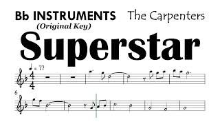 Superstar Carpenters Bb Instruments Sheet Music Backing Track Partitura Made with Clipchamp [upl. by Lai]