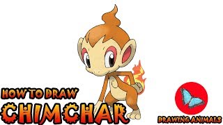 How To Draw Chimchar Pokemon  Coloring and Drawing For Kids [upl. by Ehud]