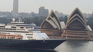 Holland America’s Volendam blows her horn at the Sydney Opera House 2nd of March 2024 [upl. by Anileme]