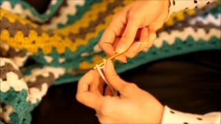 Granny Stitch Crochet Afghan Blanket Tutorial [upl. by Atazroglam844]