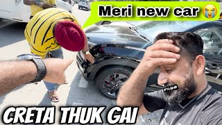 Brand New CAR Ka ACCIDENT Ho Gya😰  Galti Kari Yaha Aakr🤬 ncrmotorcycles [upl. by Hayidah]